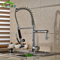 Wholesale Chrome Kitchen Single Handle One Hole Faucet Deck Mount Sink Mixer Tap Pull Down Spray
