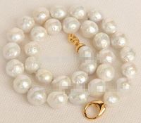 3row 22" 28mm baroque white reborn keshi 10mm round pearl necklace