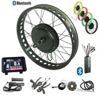 Wholesale 48V W electric fat tire bike conversion kit Fat Tyre ebike kit color LCD display bluetooth controller front mm rear wheel mm