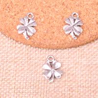 Wholesale 158pcs Charms lucky irish four leaf clover mm Antique Making pendant fit Vintage Tibetan Silver DIY Handmade Jewelry