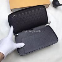 Wholesale Newest men classic standard travel wallet fashion leather long purse moneybag zipper pouch coin pocket note compartment man clutch