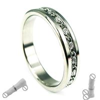 Wholesale Stainless Steel Penis Ring with Lace Chain for Men Stainless Steel Shaft Restraint Ring
