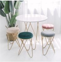 Wholesale Iron Art Cosmetic Bench dressing chair Living Room Furniture Nordic Restaurant Sofa tea table and stool Ins creative for shoes stools