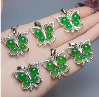 Wholesale 925 silver chrysoprase butterfly type four seasons peace pendant with F6