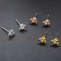 Wholesale European American Fashion Silver Gold Plated Stud Earrings Womens Cute Little Bee Animal Jewelry Personality Trend Earrings