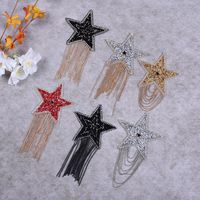 Wholesale Tassel Sequin Star Applique Patch Rhinestone Embroidery Iron on Patches for Clothing Bags Hats bags Stickers