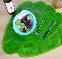 Wholesale Artificial Banana Leaves Single Leaf Tropical Leaves Decorations Safari Party Supplies Creative Leave Mat Table Runner