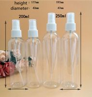 Wholesale 200ml clear plastic bottle PET with sprayer liquid pump round mist sprayer perfume spray pet bottle