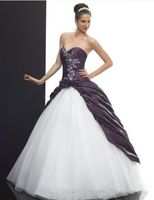 Wholesale Vintage White and Purple Ball Gown Wedding Dresses Sweetheart Corset Back Princess Traditional Bridal Gowns Custom Made
