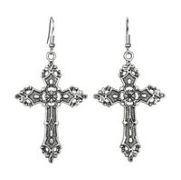 Wholesale Metal Crescent Baroque cross christ retro bohemian Gothic Earring Black and white Friendship Charm Drape Earring DIY Women Jewelry Gifts
