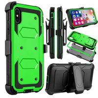 Wholesale Back Clip Shockproof Rugged Combo Phone Cases for iphone Pro Max Mini XS XR X Plus Pro in Robot Defender Protective Cover