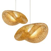 Wholesale Bamboo Wicker Rattan Shade Pendant Light Fixture Asian Hanging Ceiling Lamp New For Bedroom Bar Living Room Home Lighting PA0211