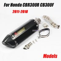 Wholesale For Honda CBR300R CB300F Motorcycle Slip On Connecting Middle Pipe with Exhaust Muffler Tail Tube