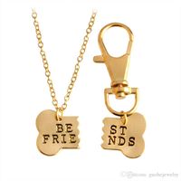 Wholesale Hot selll necklaces pendants Best friend letter necklaces Two Pet Dog Bones Master Necklaces
