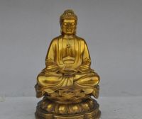 Wholesale 8 quot chinese tibet buddhism brass copper lotus sakyamuni Tathagata buddha statue
