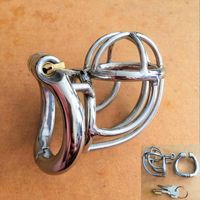 Wholesale 2020 China New Stainless Steel Male Chastity Device Cock Cage Chastity Belt Penis Ring Virginity Lock Adult Game Penis Cock Ring