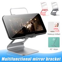 Wholesale 2 in Make up Mirror Alloy Desktop Phone Holder Compatible with Andriod Phone For iPhone Pro Max XS Samsung S20 Have Retail Box