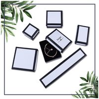 Wholesale DDisplay Ins Style White Black Jewelry Gift Box Glamour Ring Boxes Monthly Earring Small Jewelry Display Black Border Necklace Package Box