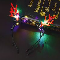 Wholesale Glowing antler hair hoop led lamp headpiece shake sound with the same kind of flash ear headband night market stall