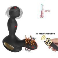 Wholesale Heating Rotation Anal Plug Vibrator Male Prostate Massager G Spot Stimulator Wireless Remote Butt Plugs Machine Sex Toys For Man MX191228