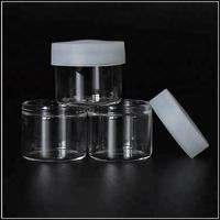 Wholesale Clear ml No Neck Glass Concentrate Containers Air Tight Medical Jars Shoulderless Container With Clear Lids For Wax Dry Herb