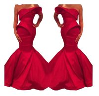 Wholesale 2018 New prom dresses Saudi Arabian Design unique Red Sweetheart Mermaid Satin Floor Length Evening Dresses Custom Made Prom gowns