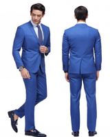 Wholesale 2020 Sexy Royal Blue Slim Fit Groom Tuxedos Best Man Suit Notch Lapel Groomsman Men Wedding Suits Bridegroom Jacket Pants