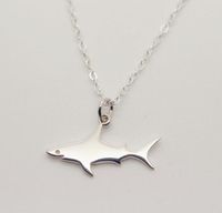 Wholesale Personality Shark Pendant Necklace alloy silver color Simple Ocean Sea Animal Jewelry nice gift Hip Hop Necklaces