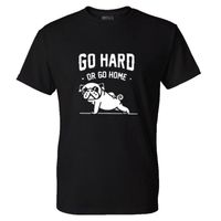 Wholesale 2020 Cartoon Pug Life GO HARD OR GO HOME T Shirt Men Fashion O neck Tops Short Sleeve Fitness Dog Funny Print Tee