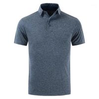 Wholesale Male Apparel Mens Lapel Neck Short Sleeved Tshirts Slim Sports Mens Designer Polos Golf Solid Mens Tops