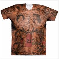 Wholesale New Fashion Mens Womans JR Smith Tattoos T Shirt Summer Style Funny Unisex D Print Casual T Shirt Tops Plus Size AA084