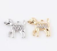 Wholesale 20PCS x18mm Gold Silver Color Animal Dog Hang Pendant Charms Fit For Magnetic Memory Floating Locket