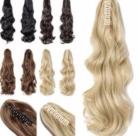 Wholesale 2019 quot Long Curly Synthetic Ponytail Clip In Ponytail Claw Ponytail Extensions Hair Tail Women Hairstyle Fake