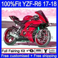 Wholesale Injection Kit For YAMAHA YZF600 YZF R6 YZF YZF R6 HM YZF R YZF YZFR6 Glossy red full Fairing Body Gifts