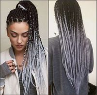 Extrageld Ombre Grau Spitze Front Perucke Synthetische Haar Box Zopfe Frisur African American Lange Geflochtene Perucken Fur Schwarze Frauen