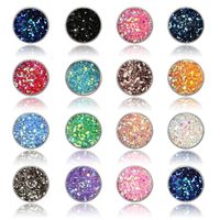 Wholesale 32 Styles handmade resin round mermaid druzy earrings trendy simple stainless steel Tone resin stone earring for lady gift charms earrings silver and gold