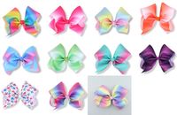 Wholesale Girls CM Gradient Rainbow Ribbon Hair Bow With Clip Cheerleading Bowknot Barrettes Hairgrips Beautiful HuiLin AW15