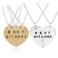 Wholesale Broken Heart Best Bitches Necklaces Best friends love necklace Silver Gold necklace fashion jewelry women necklace