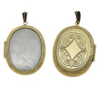 Wholesale 1PC Vintage Style Antique Bronze Color Copper Made Oval Shape High Quality Cage Locket Memory Photo Pendant Jewelry
