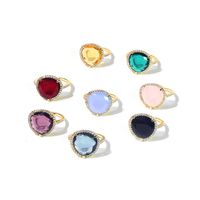 Wholesale luxury designer jewelry women rings bronze ring female diamond ring Exquisite colour crystal wedding ring