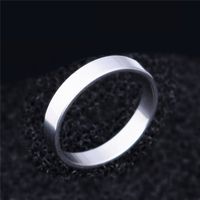 Wholesale 4mm Punk Rock Style Silver Color Ring Mens Womens Fashion Chunky Finger Bling Titanium Steel Rings