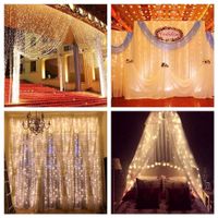 Wholesale 3Mx3M Window Curtain Icicle LED String Light Strip Fairy Lights Holiday Christmas Wedding Party Xmas Outdoor Decoration