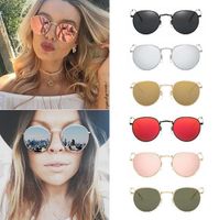 Wholesale Fashion Mirror Lens Sunglasses Women Sun Glasses Steampunk Alloy Sunglasses female Eyewear Frame Driver Goggles Car Accessories