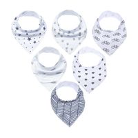 Wholesale 6pcs pack Baby Cotton Bib with Adjustable Snap Fastener Soft Triangle Saliva Towels Burp Cloths Gift for Toddler Infant FDA Approved