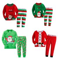 Wholesale Baby Christmas Themed Pajamas Colors Boys Girls Bedgown Leisure Wear Kids Casual Clothes Autumn Winter Christmas Nightgown Suit