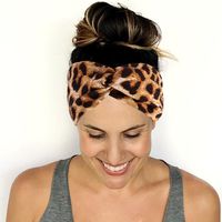 Wholesale Girl Leopard Star Flag Headband Yoga Crossed Hair Band Women Twist Accessory Face Headwrap Cloth Fashion Head Band