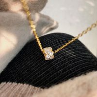 Wholesale Personality K Gold Pendant Necklaces Fashion Full Zircon Women Chain Night Club Party Simple Necklace for Gift