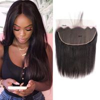 Wholesale Brazilian X6 Lace Frontal Straight Virgin Human Hair By With Baby Hairs Products Top Closures Natural Color