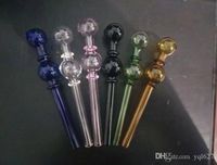 Wholesale Coloured two wheel double bubble glass direct fired pot Bongs Oil Burner Pipes Water Pipes Glass Pipe Oil Rigs Smoking Free Shipp