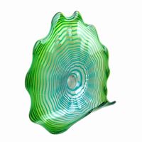 Wholesale Murano Glass Hanging Plates Wall Art green color Hand Blown Murano Glass Elegant Tiffany Stained light for home and hotel
